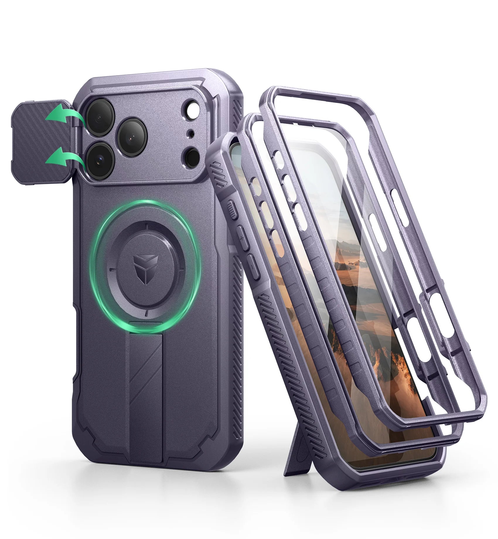 For iphone 17 pro max case with Camera Cover&Adjustable Kickstand Compatible With MagSafe Shockproof  Magnetic Protective Cover