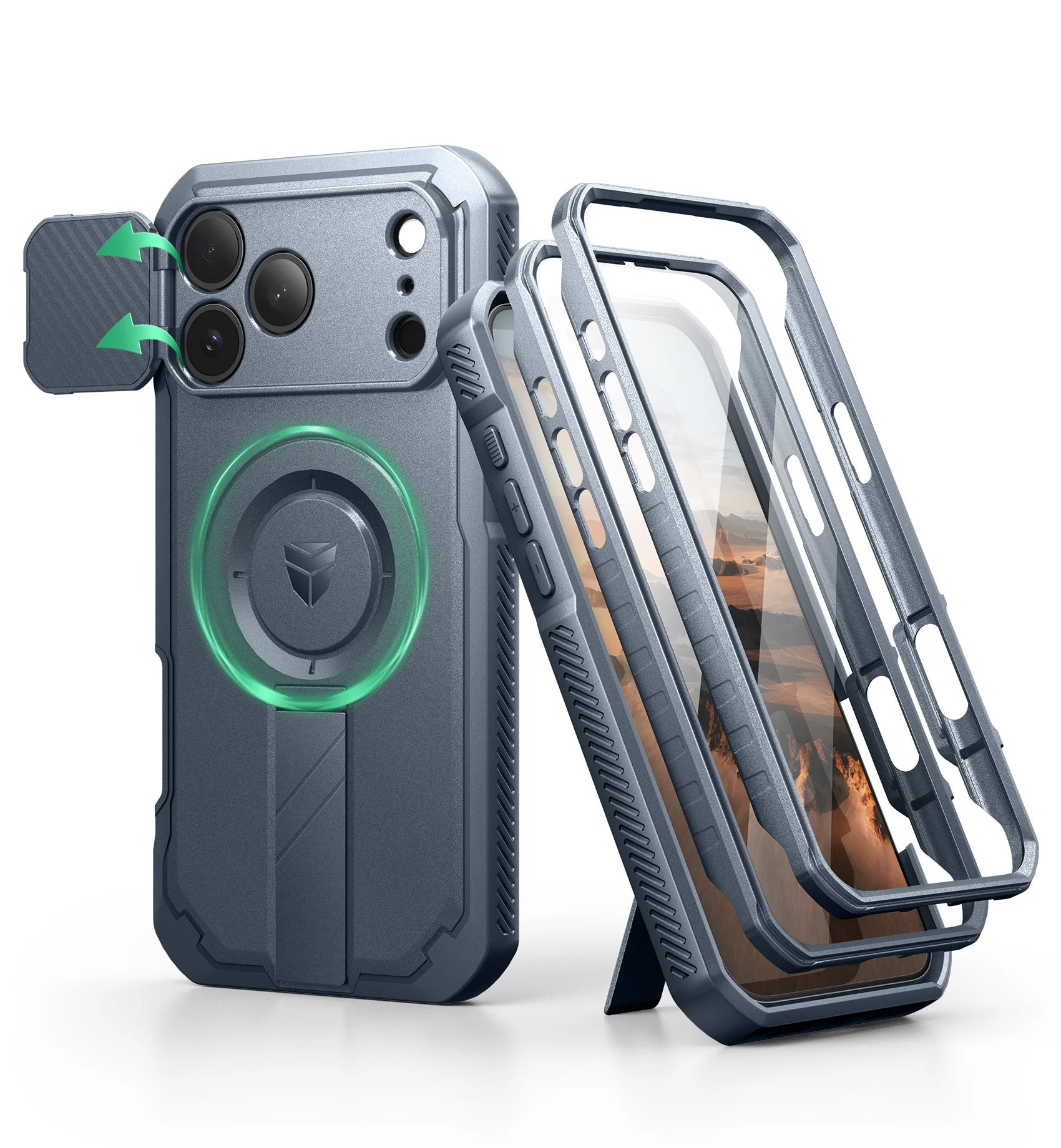 For iphone 17 pro max case with Camera Cover&Adjustable Kickstand Compatible With MagSafe Shockproof  Magnetic Protective Cover