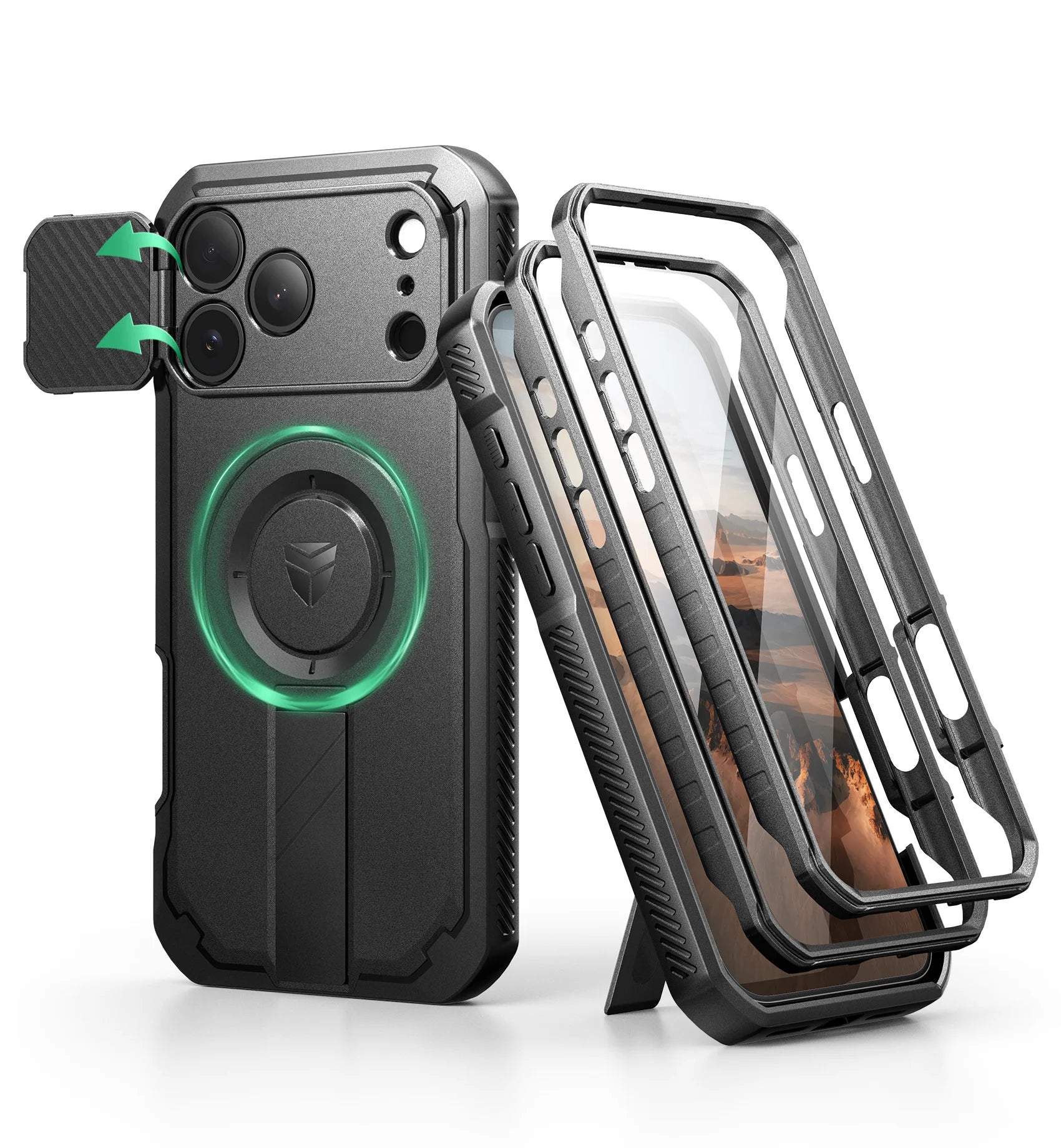 For iphone 17 pro max case with Camera Cover&Adjustable Kickstand Compatible With MagSafe Shockproof  Magnetic Protective Cover