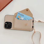 Luxury Crossbody strap lanyard wallet leather case for iPhone 16 17 16pro 15 pro 17pro max 14 13 12 11 card holder phone cover