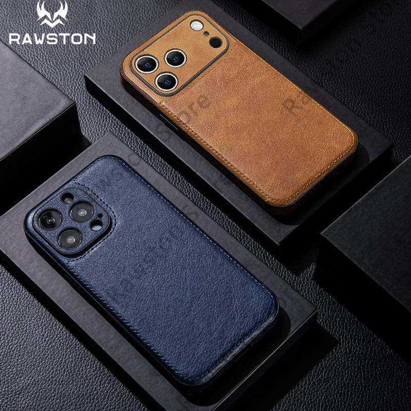Ultra Thin Leather Case for iPhone 17 Pro Max 16 16e 15 14 13 12 11 XR 17Pro Lens Protection iPhone17 Phone Cover Coque