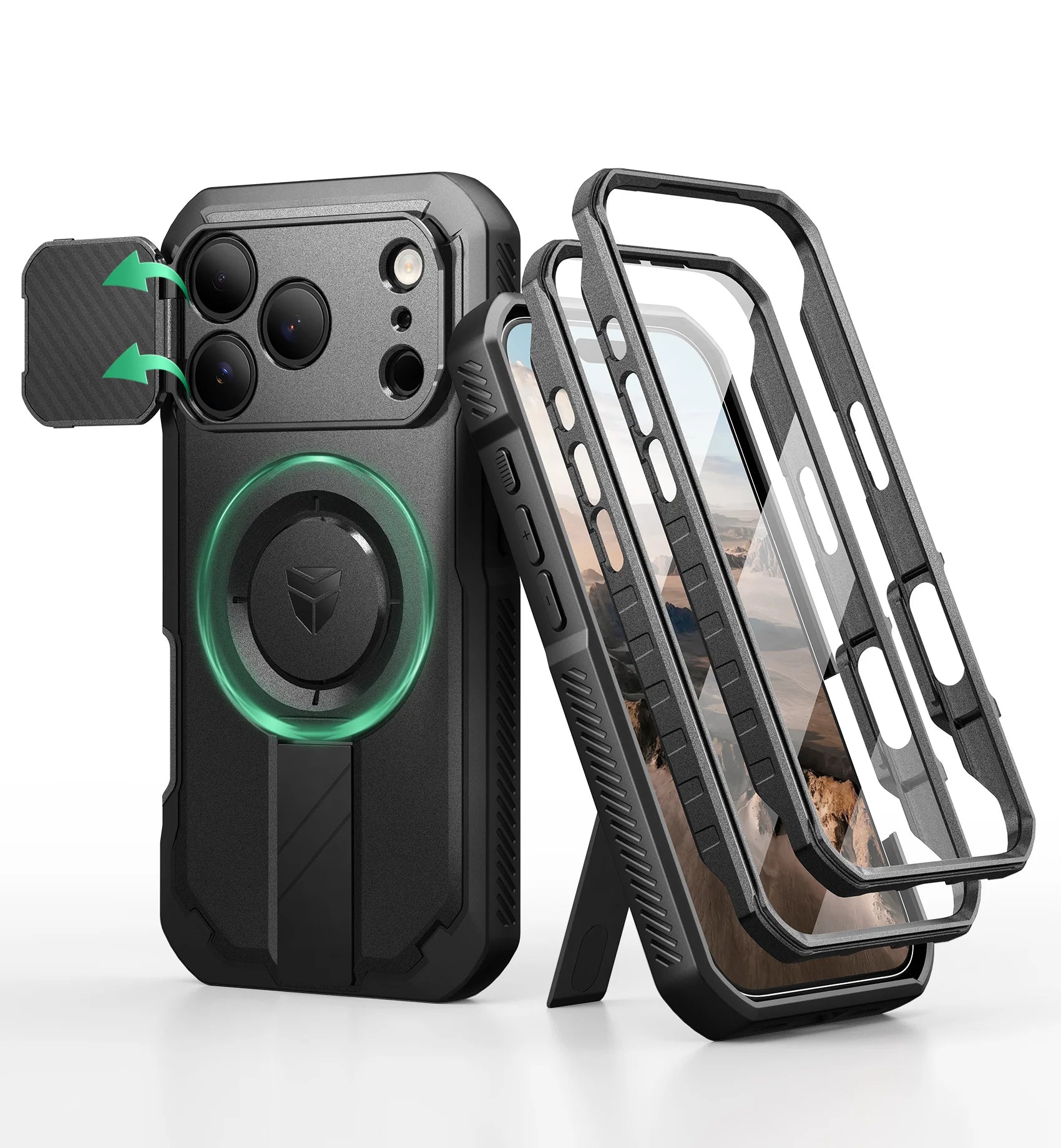For iphone 17 pro max case with Camera Cover&Adjustable Kickstand Compatible With MagSafe Shockproof  Magnetic Protective Cover