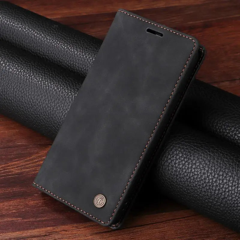 Leather Flip Case For iPhone 16 17 15 14 13 12 11 Pro Max Case For iPhone 17 Air 16E 13 12 X XR XS 6 8 7 Plus Shockproof Cover