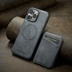 2 In 1 Magsafe Magnetic Leather Phone Case for iPhone 17 16E 16 15 14 13 12 11 Pro Max 16 Plus Wallet Card Holder Pocket Cover