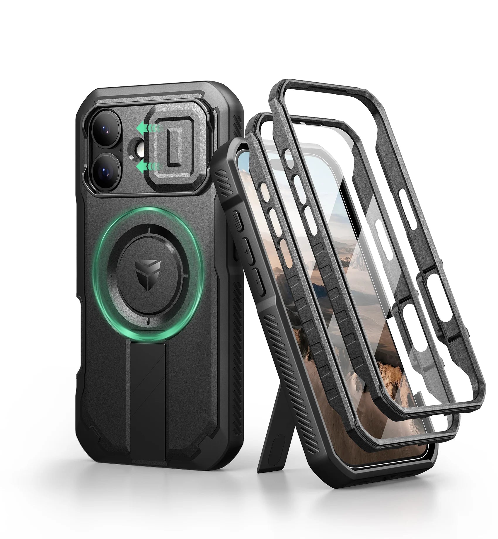 For iphone 17 pro max case with Camera Cover&Adjustable Kickstand Compatible With MagSafe Shockproof  Magnetic Protective Cover