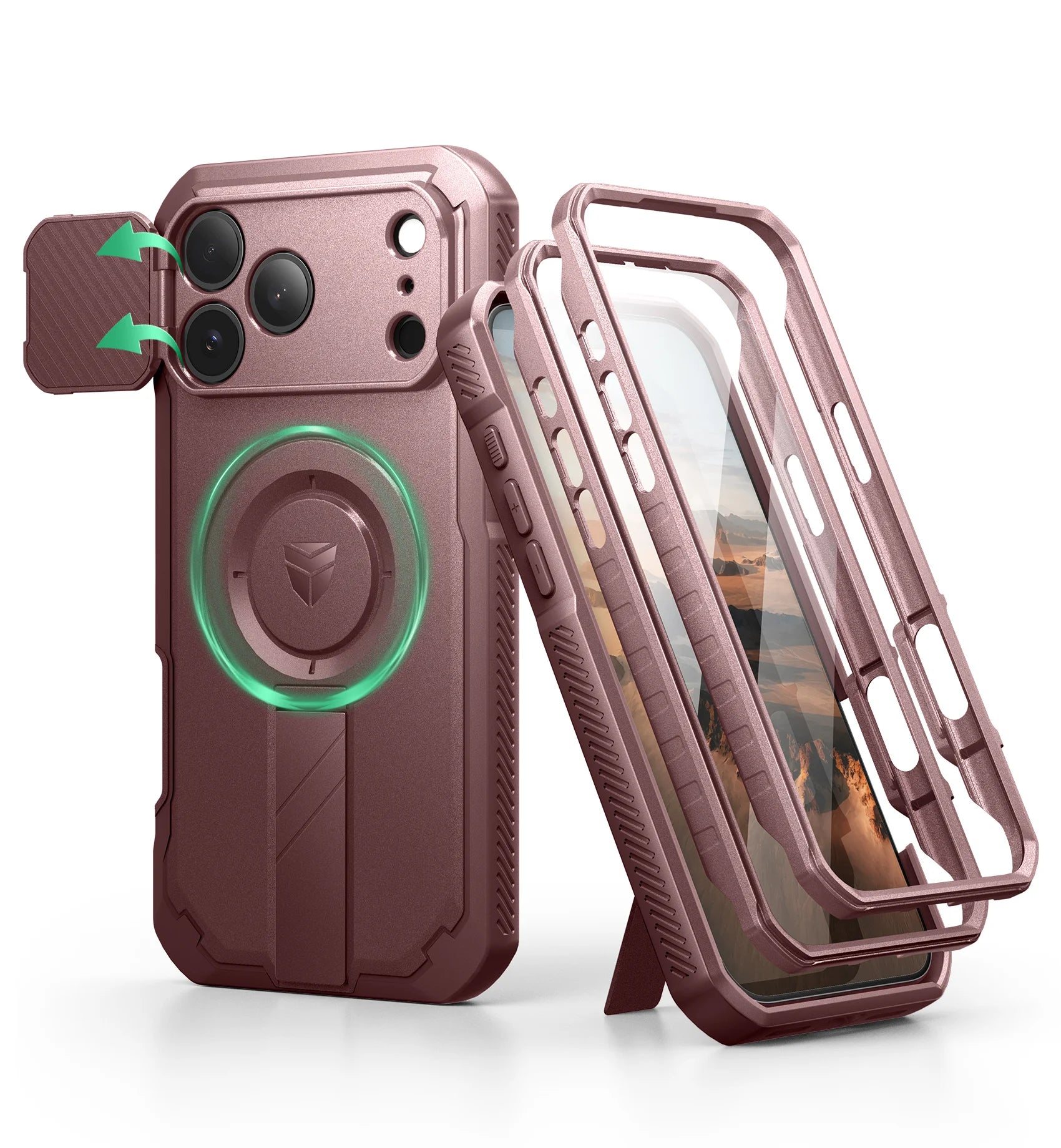 For iphone 17 pro max case with Camera Cover&Adjustable Kickstand Compatible With MagSafe Shockproof  Magnetic Protective Cover