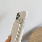 Polish Jeans Print Phone Case for iPhone 17 16 15 14 Plus 13 12 11 Pro Max Folio Mirror Folio Card Pocket Cover Shoulder Strap