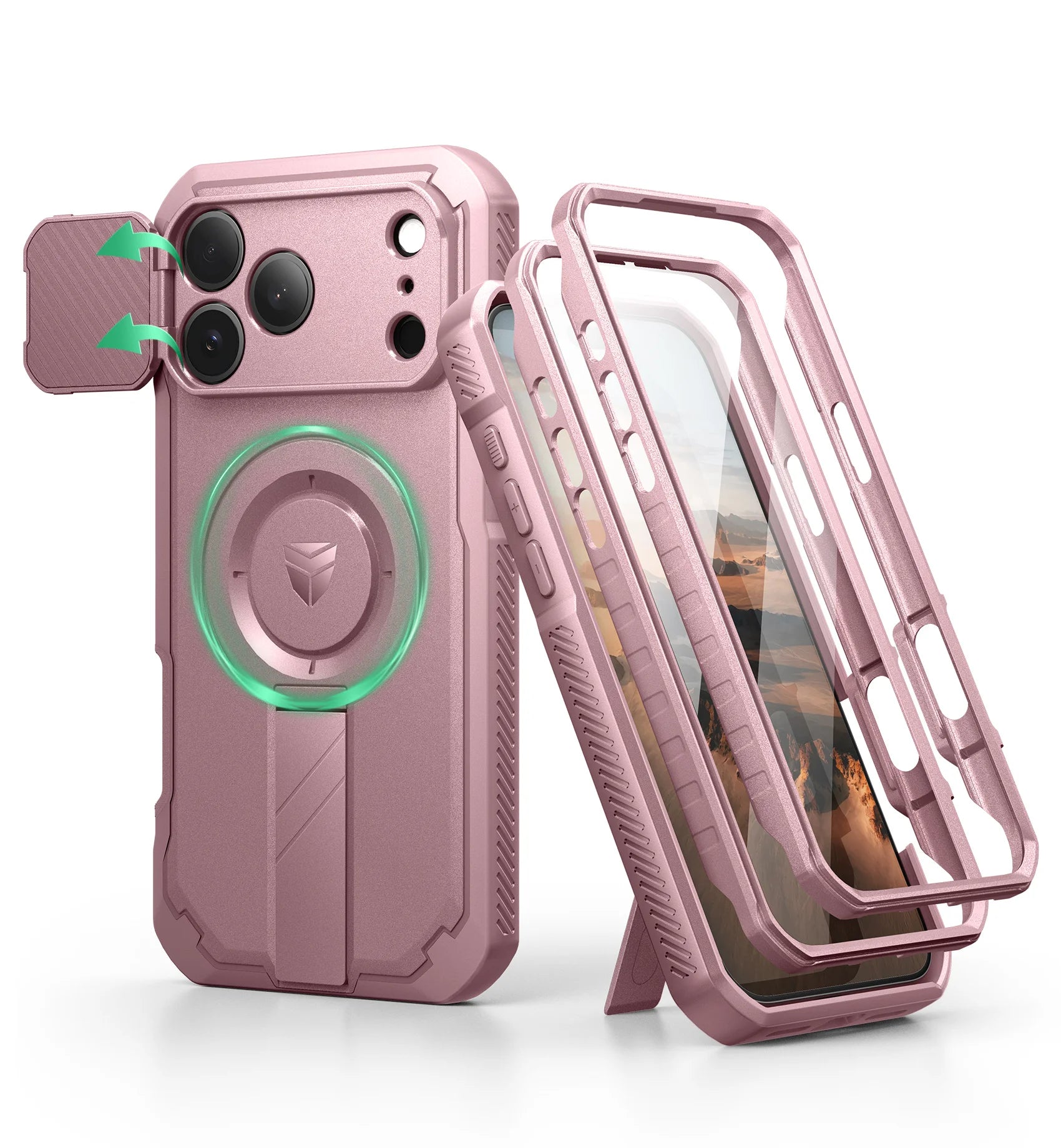 For iphone 17 pro max case with Camera Cover&Adjustable Kickstand Compatible With MagSafe Shockproof  Magnetic Protective Cover