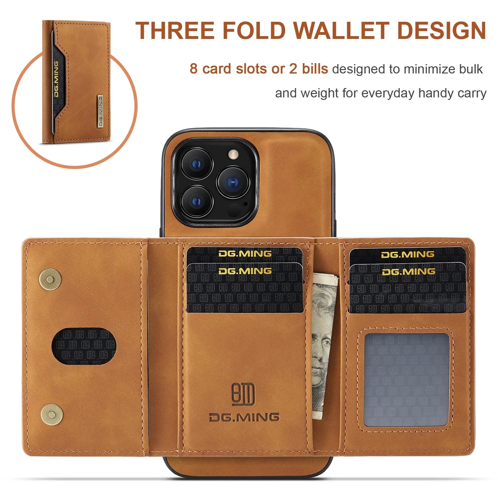 2 In 1 Detachable Magnetic Leather Case for IPhone 16 17 Pro Max 15 13 12 11 14 Plus Se 2022 Wallet Cover Cards Holder Pocket