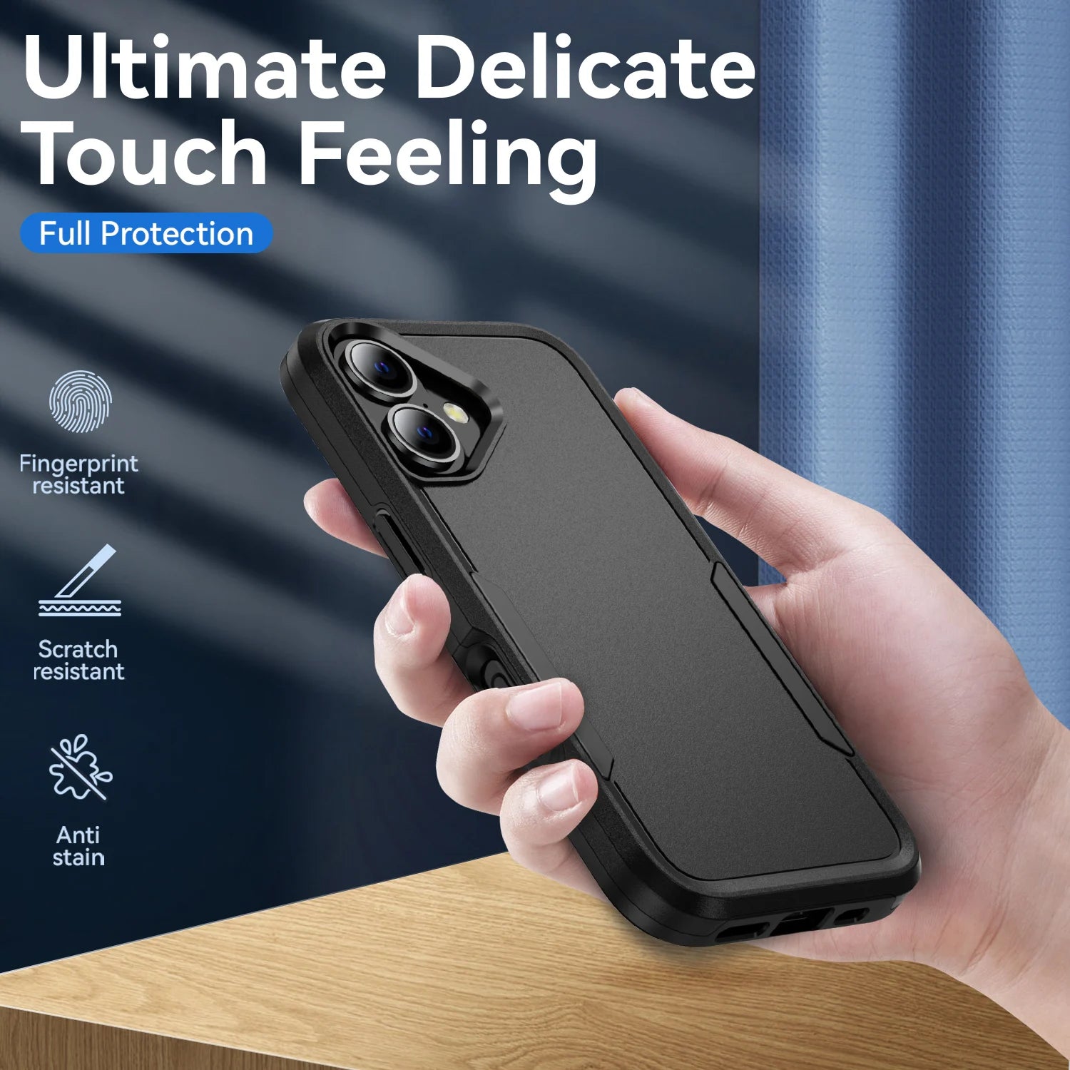 Hard Armor Matte Feeling Case for Iphone 17 Pro Max 17 Air 16e 16 15 Plus 14 12 13 Iphone17 Fall Protective Accessories