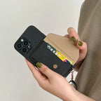 Luxury Crossbody strap lanyard wallet leather case for iPhone 16 17 16pro 15 pro 17pro max 14 13 12 11 card holder phone cover