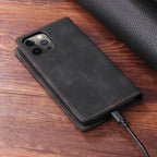 Leather Flip Case For iPhone 16 17 15 14 13 12 11 Pro Max Case For iPhone 17 Air 16E 13 12 X XR XS 6 8 7 Plus Shockproof Cover