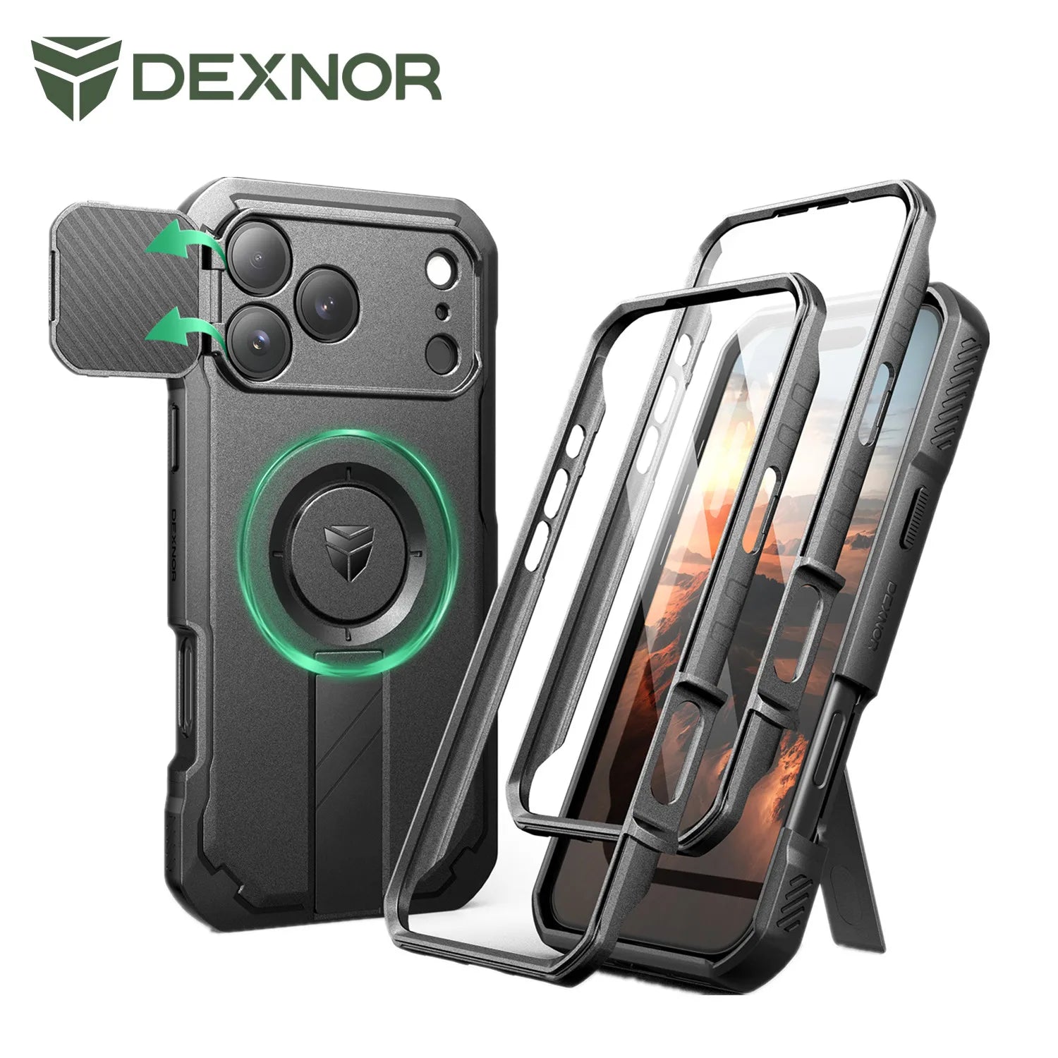 For iphone 17 pro max case with Camera Cover&Adjustable Kickstand Compatible With MagSafe Shockproof  Magnetic Protective Cover