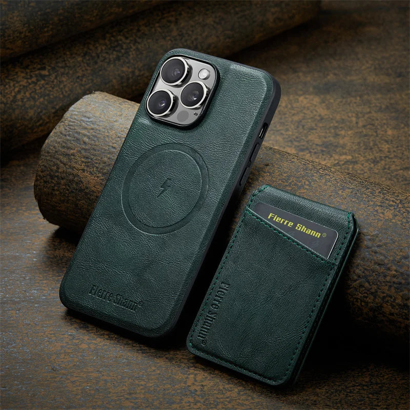 2 In 1 Magsafe Magnetic Leather Phone Case for iPhone 17 16E 16 15 14 13 12 11 Pro Max 16 Plus Wallet Card Holder Pocket Cover