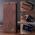 Leather Flip Case For iPhone 16 17 15 14 13 12 11 Pro Max Case For iPhone 17 Air 16E 13 12 X XR XS 6 8 7 Plus Shockproof Cover